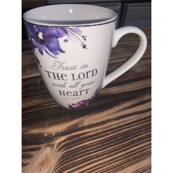 TRUST IN THE LORD Proverbs 3:5 bible verse 2022 Christian art gifts coffee mug - Picture 4 of 7